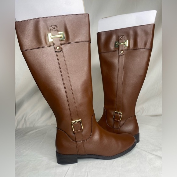 Karen Scott Deliee2 Cognac Wide Calf Boots 7M New - Picture 8 of 9